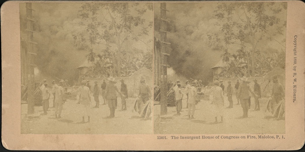 The Insurgent House of Congress on Fire, Malolos, P. I.